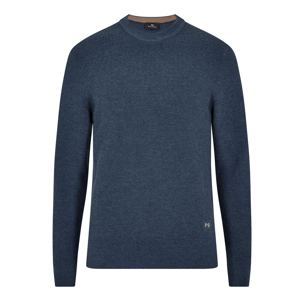 Paul Smith Waffle Knit Crew Jumper - Blue 76
